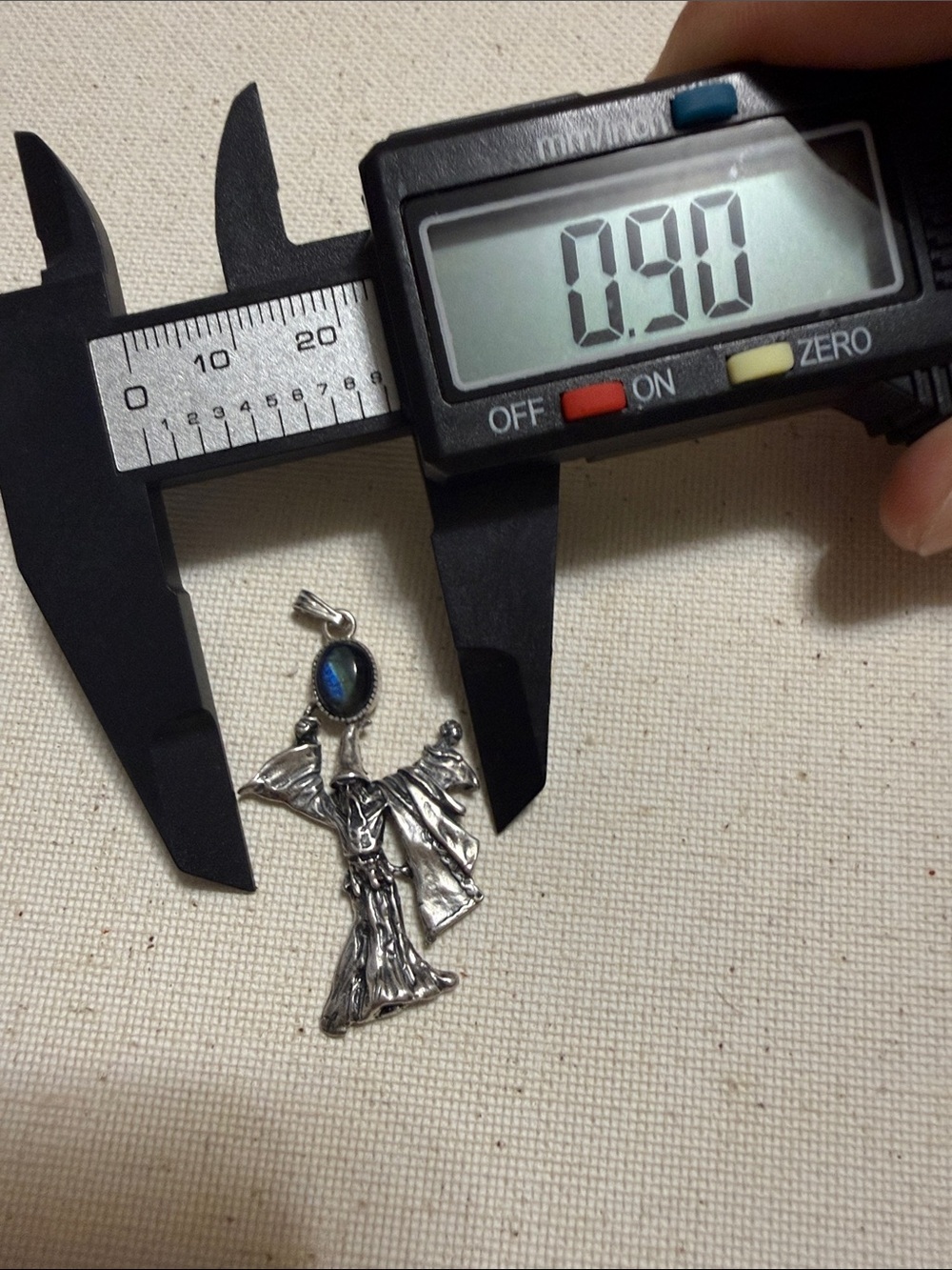 Sterling Silver Wizard Pendant with Dark labradorite Stone - Picture 8 of 10